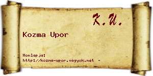 Kozma Upor névjegykártya