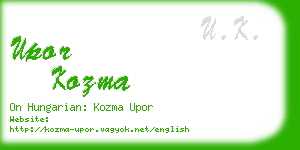 upor kozma business card